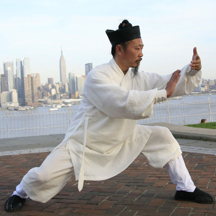 武当练功服道袍斜襟道服春夏亚麻太极服汉服武术服道士服道教男女