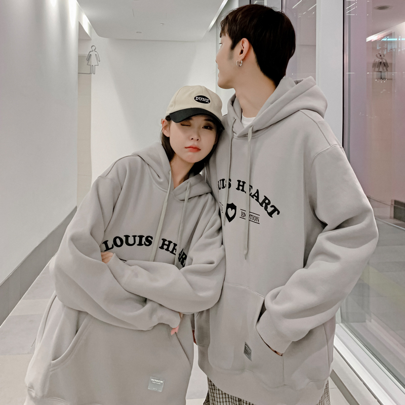 roora情侣装法式冬季刺绣连帽卫衣男加绒潮牌ins超火春秋外套小众