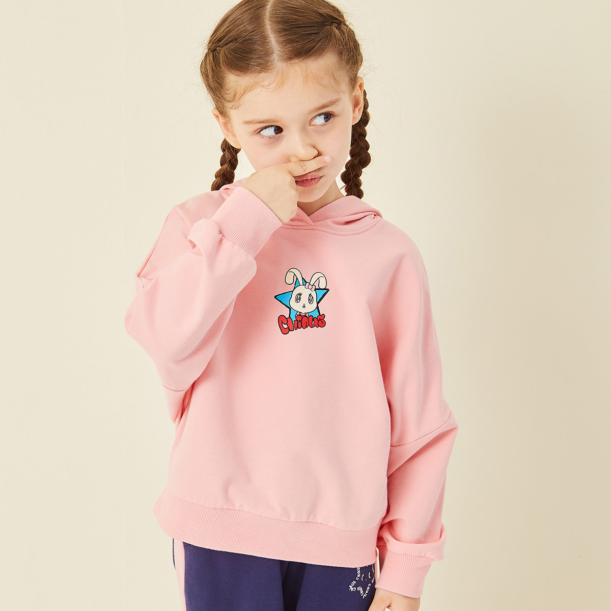 卫衣雀氏童装女童儿童连帽2021年春装新款小女孩卫衣