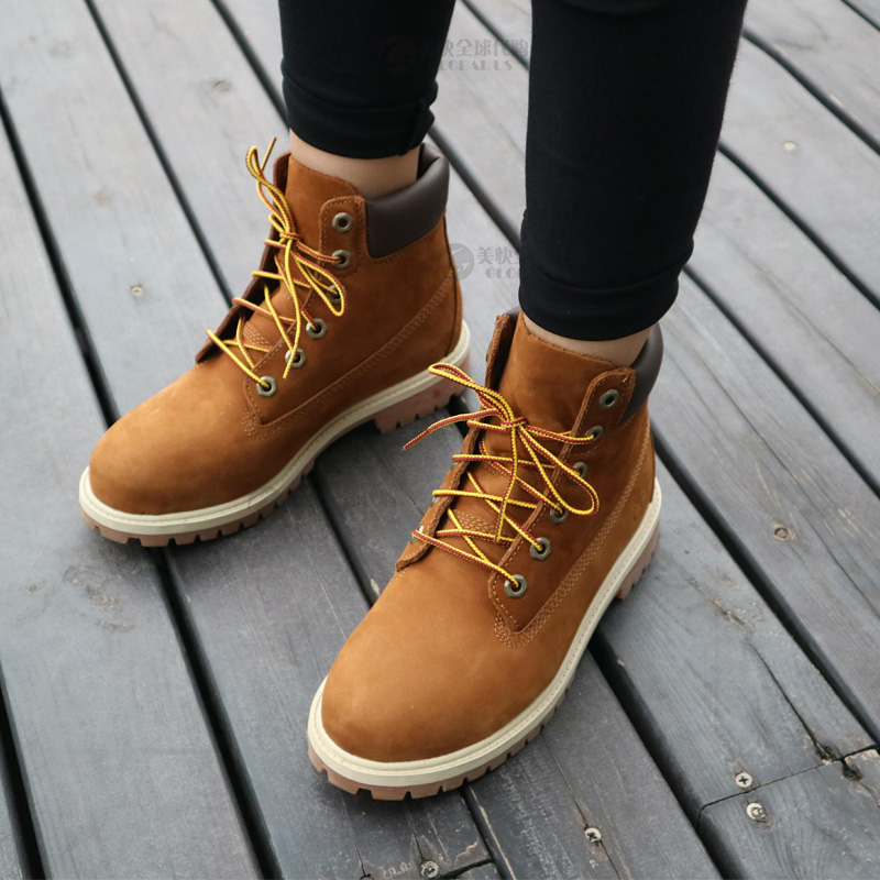 timberland添柏岚女鞋时尚防水真皮高帮大童鞋不烂女款时装靴