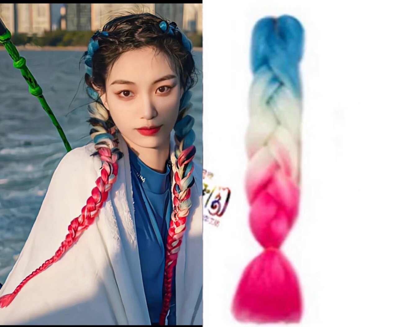 编发辫子拳击冲浪彩色时尚马尾假发儿童彩绳发饰