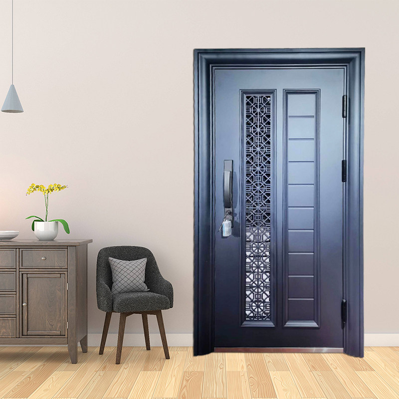 富德森通风防盗门家用透气窗门铝板拼接推拉门甲级防盗门进户门