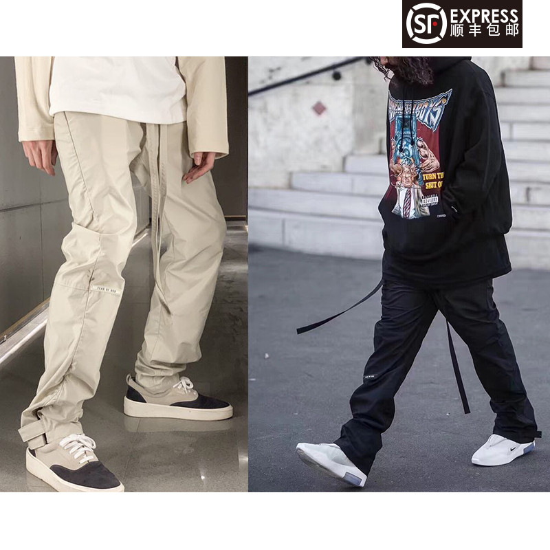 SYTM FOG 6th 主线Fear of god风格魔术贴尼龙拼接飘带长裤运动裤