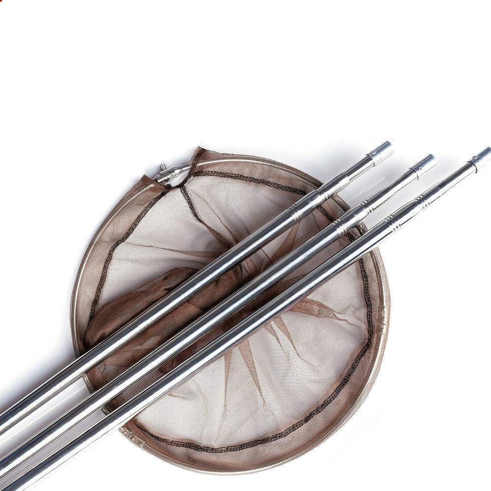 鱼网不锈钢网捞可折叠抄网头伸缩杆全套装定位渔具抄网杆