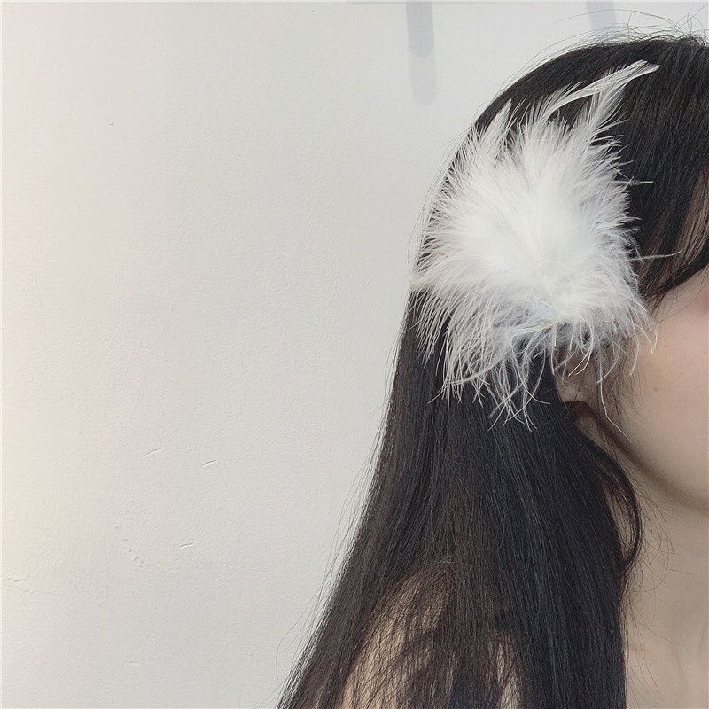 仙气度假羽毛发夹古风汉服拍照个性甜美发饰发饰