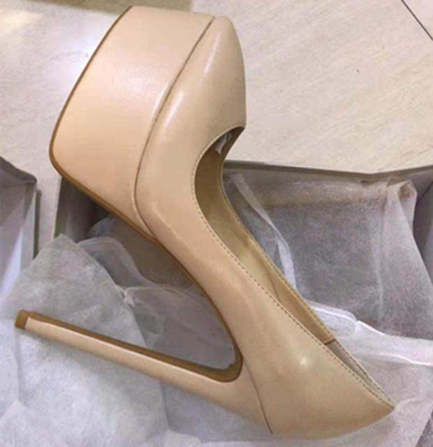 恨天高超高跟鞋女2020年新款夏天百搭t台走秀性感15cm14细跟单鞋