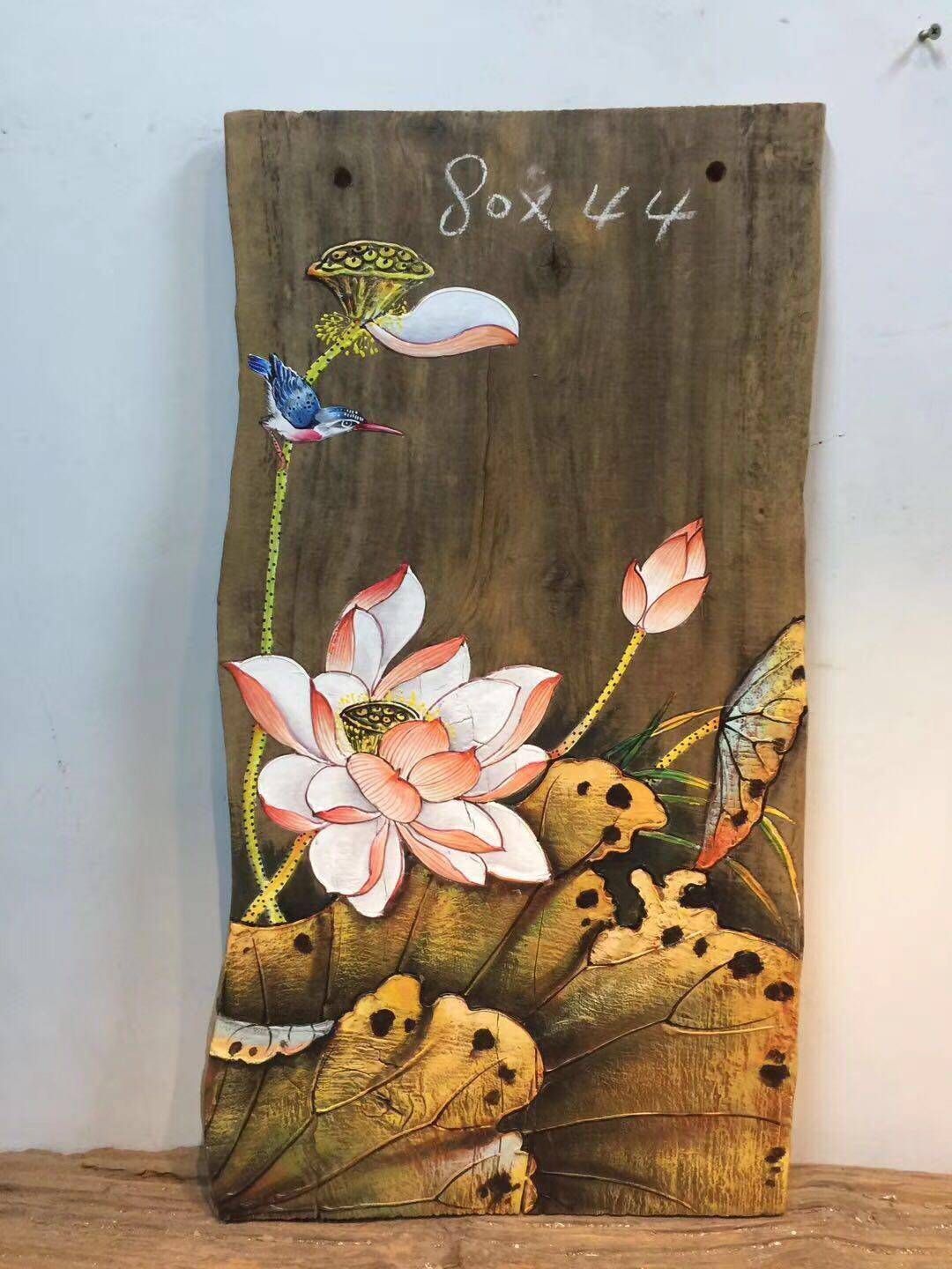 风化木板画手绘复古怀旧木头装饰实木挂件墙面工艺画