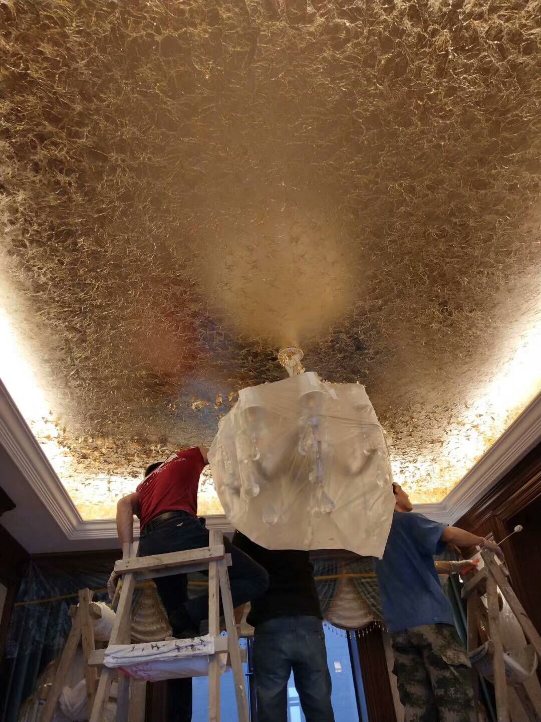 89铜箔/仿金箔/南京金泊纸/2号色 手抓皱贴纹路肌理 14cm 1000张