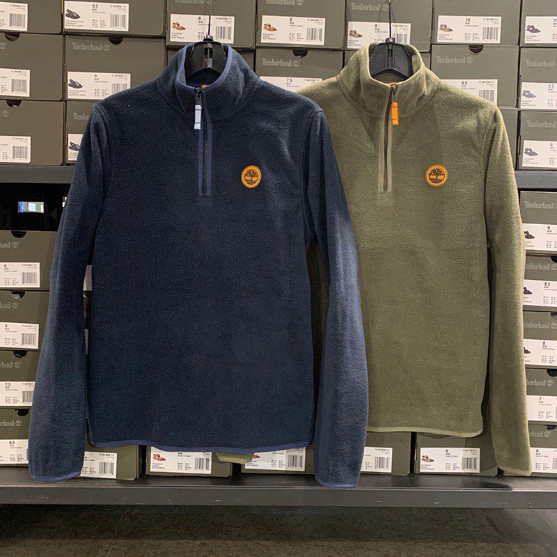 TIMBERLAND添柏岚男士户外休闲抓绒衣半拉链立领保暖外套时尚春季