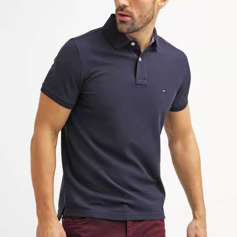北美代购tommy hilfiger汤米夏季男士休闲修身纯棉翻领短袖polo衫
