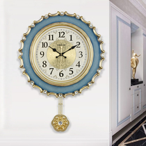 Living room hanging bell Creative timepiece individuality Clock American home decoration wall-mounted European-style bedroom hanging table fashion muted