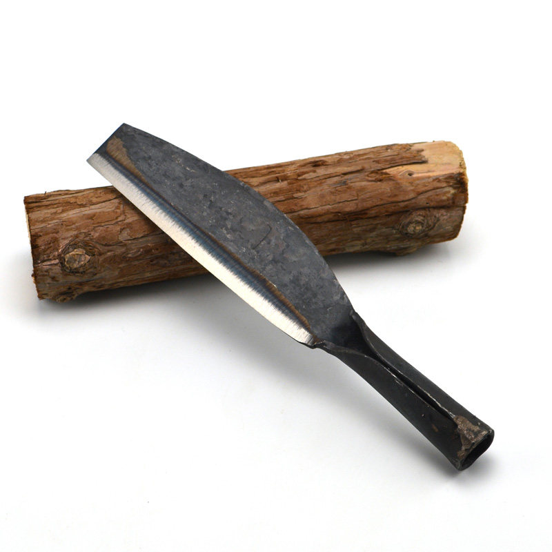 立锦手工锻打蔑竹刀 弹簧钢破竹刀 农用镰刀落柴刀弯背修竹刀