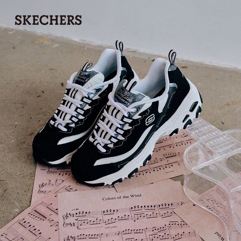 skechers斯凯奇女鞋2021新款休闲鞋夏秋经典熊猫鞋运动鞋老爹鞋