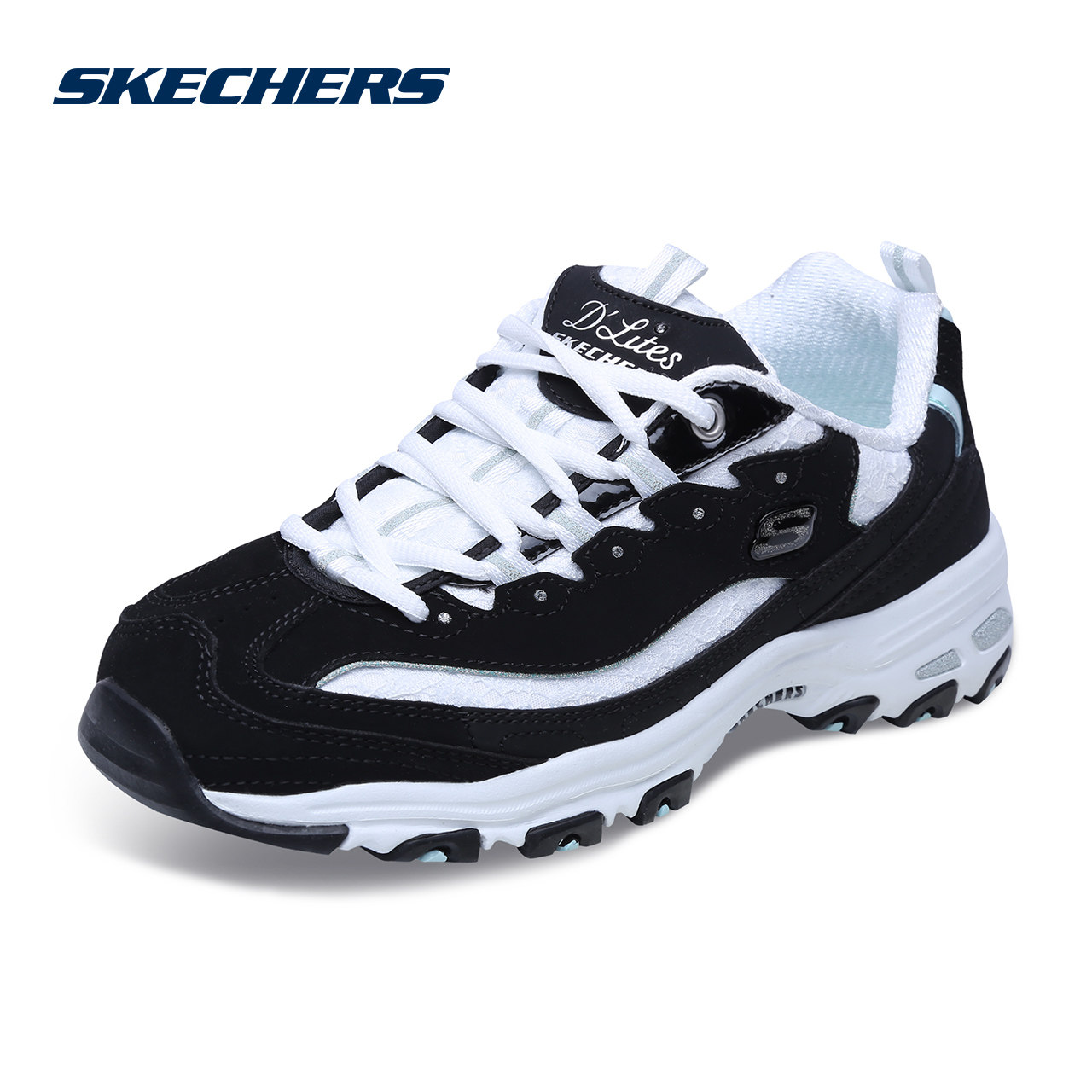 skechers斯凯奇女鞋熊猫鞋 时尚老爹鞋 蕾丝厚底松糕运动鞋 11959