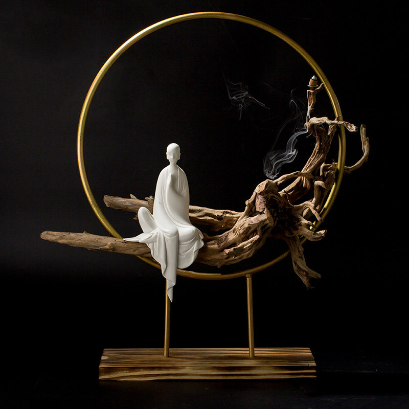 陶瓷禅意无相佛摆件镇宅佛堂玄关客厅家居装饰工艺品乔迁开业送礼