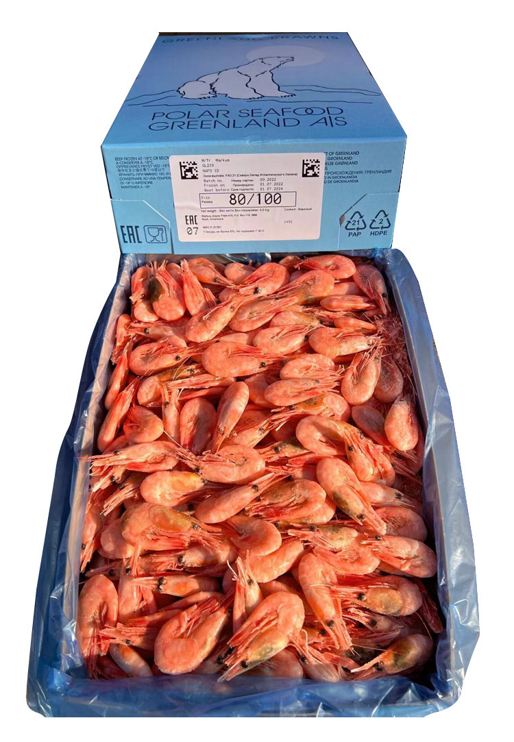 丹麦格陵兰北极熊甜虾头籽冰10斤籽虾海虾解冻即食冻虾