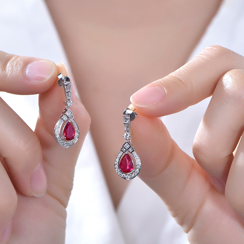 米莱耳坠彩宝耳环钻石镶嵌珠宝金镶嵌18k耳钉耳饰