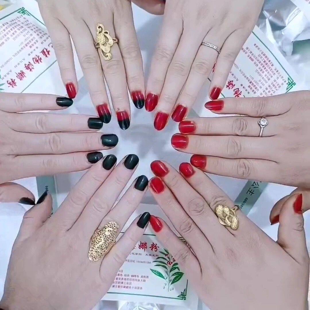 天然海纳海娜新疆红粉染红膏包美甲纯植花粉指甲油