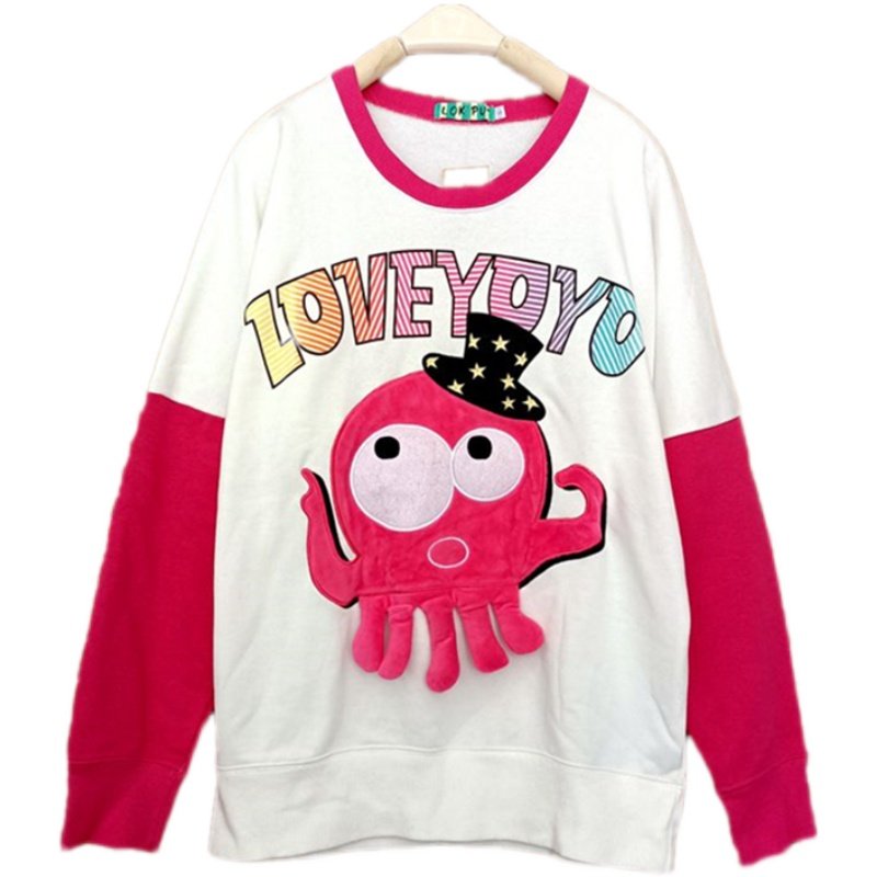 宽松薄款rough章鱼卫衣女ins秋春2022新款长袖卫衣