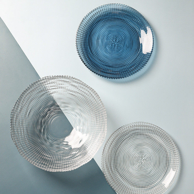 玻璃新款现代简约明料环保西餐餐盘水果果盘摆件创意礼品