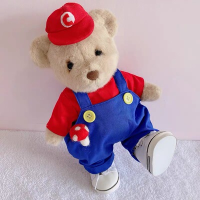 原创手作teddytales莉娜熊手工毛绒泰迪熊衣服30cm换装