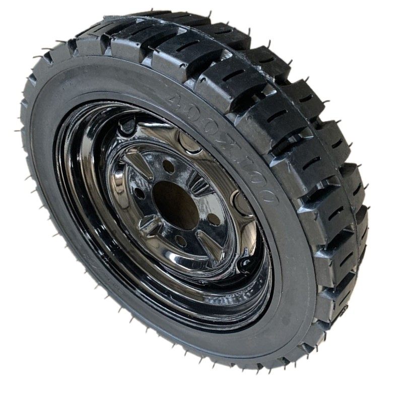 实心轮胎4008轮2片400x100升降机轮子8寸10寸橡胶电动车外胎