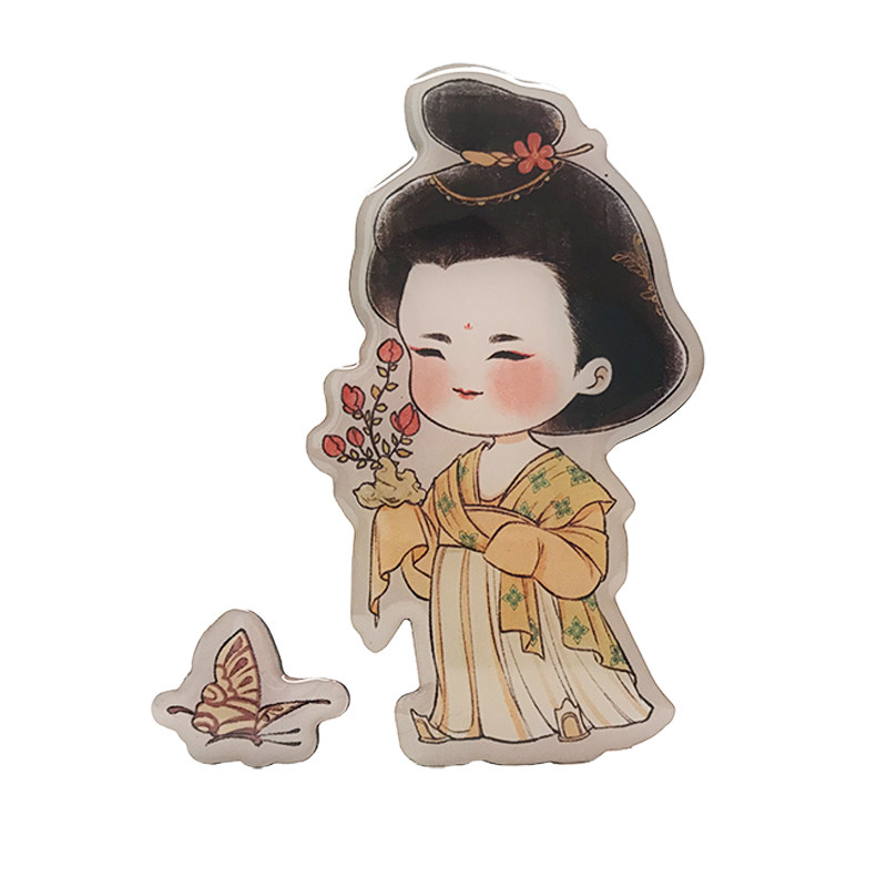 西安旅游纪念品陕西历史博物馆唐簪花仕女唐妞创意新款文化创意冰箱贴