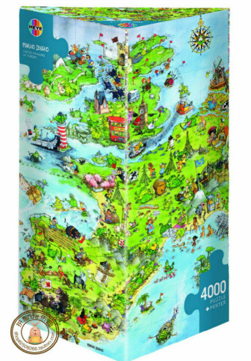 现货heye德国进口拼图成年大型欧洲地图4000片拼图