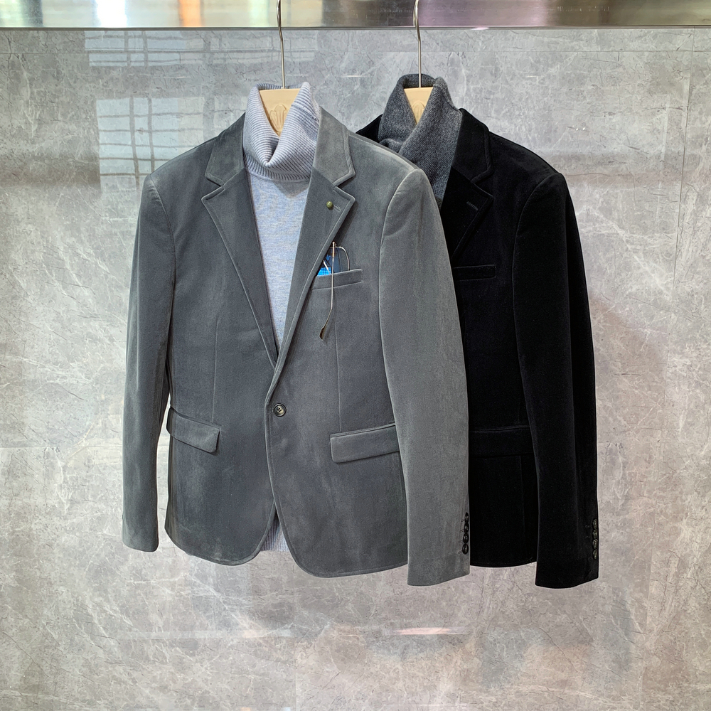 秋冬新款英伦风灯芯绒修身小西装外套男士韩版痞帅休闲西服上衣潮