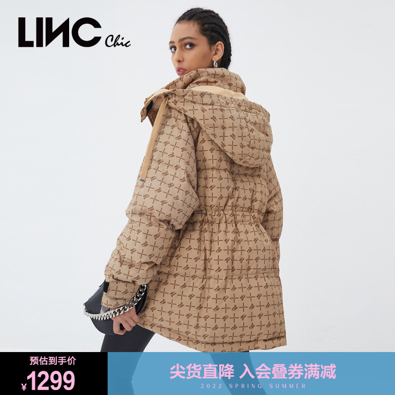 LINC金羽杰羽绒服女2021年新款短款面包羽绒服女款Y21802260Y