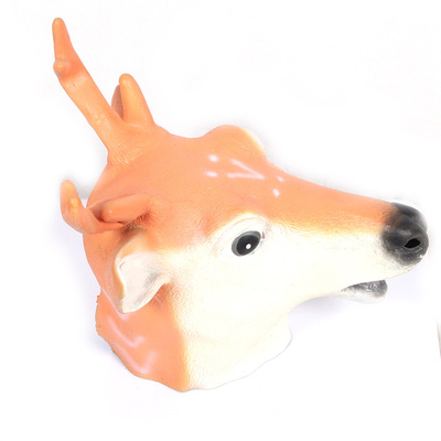 盛泉出口日本欧美梅花鹿鹿头公仔帽子头人头套面具