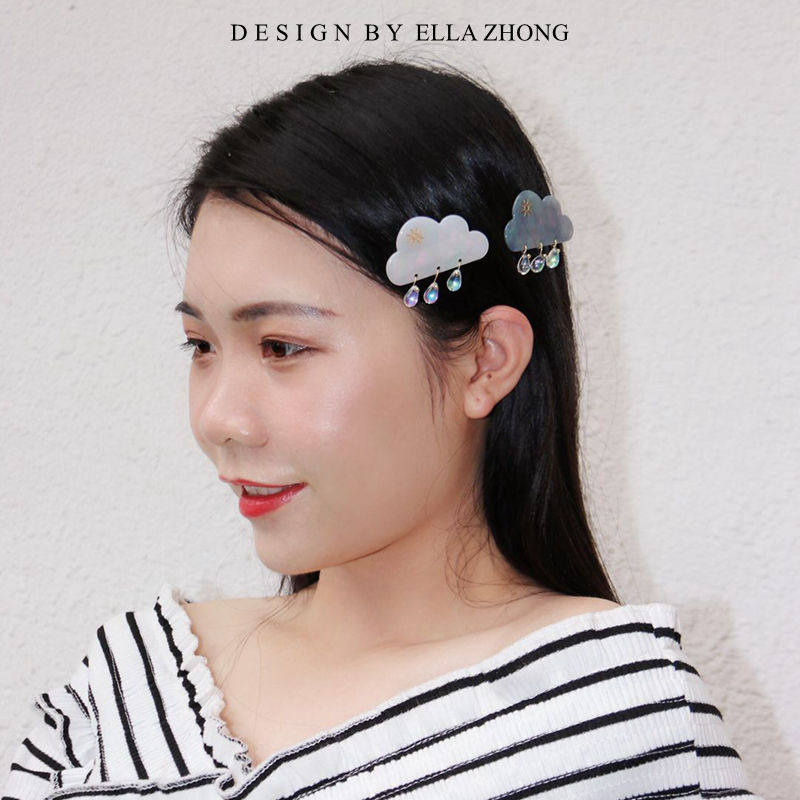 云雨发饰发卡清新日系韩国头饰雨滴心情彩虹雨发饰