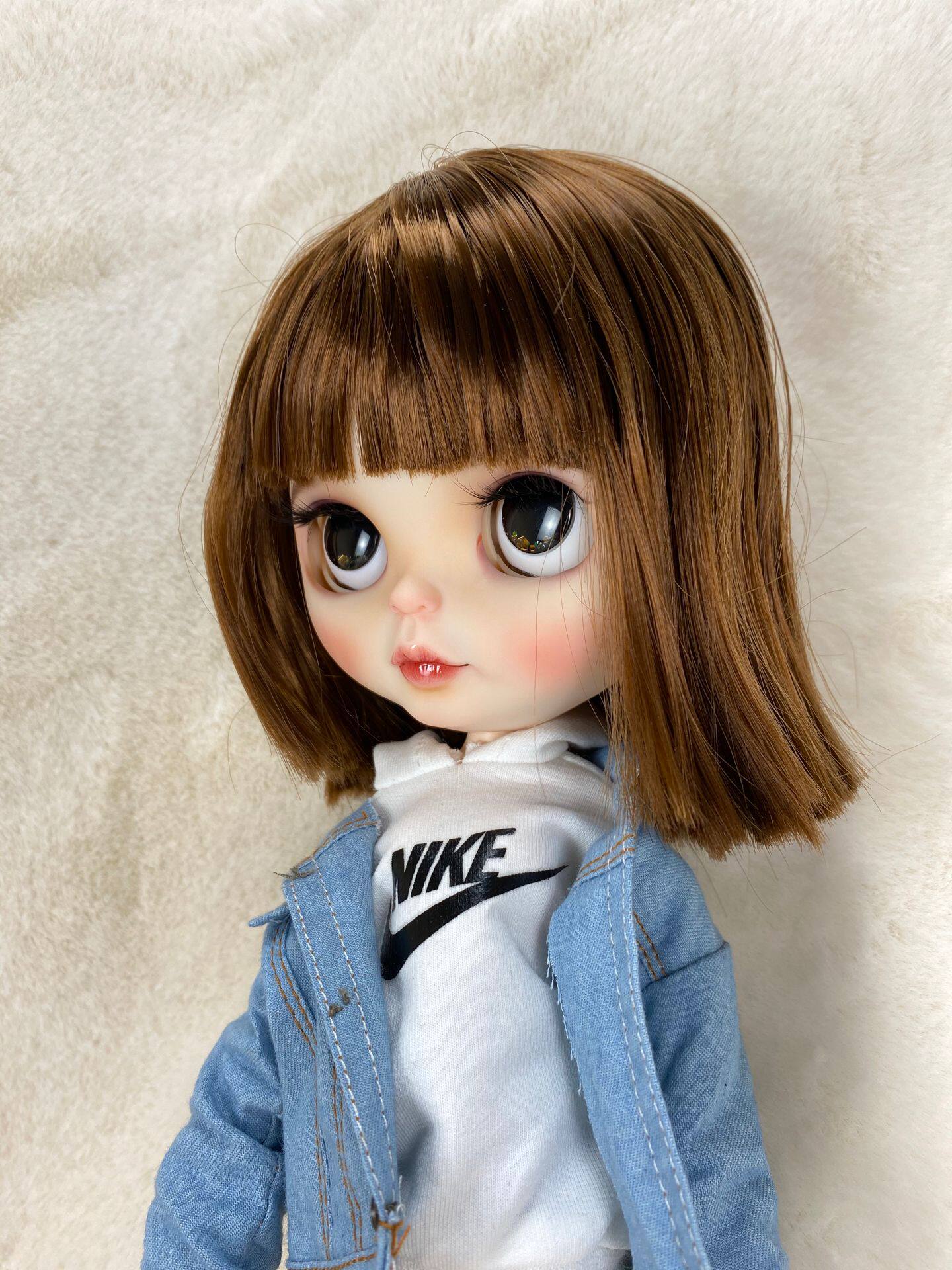 hobgoblin绿色清新眼皮嘟嘟嘴棕发女孩小布仿真真人娃娃