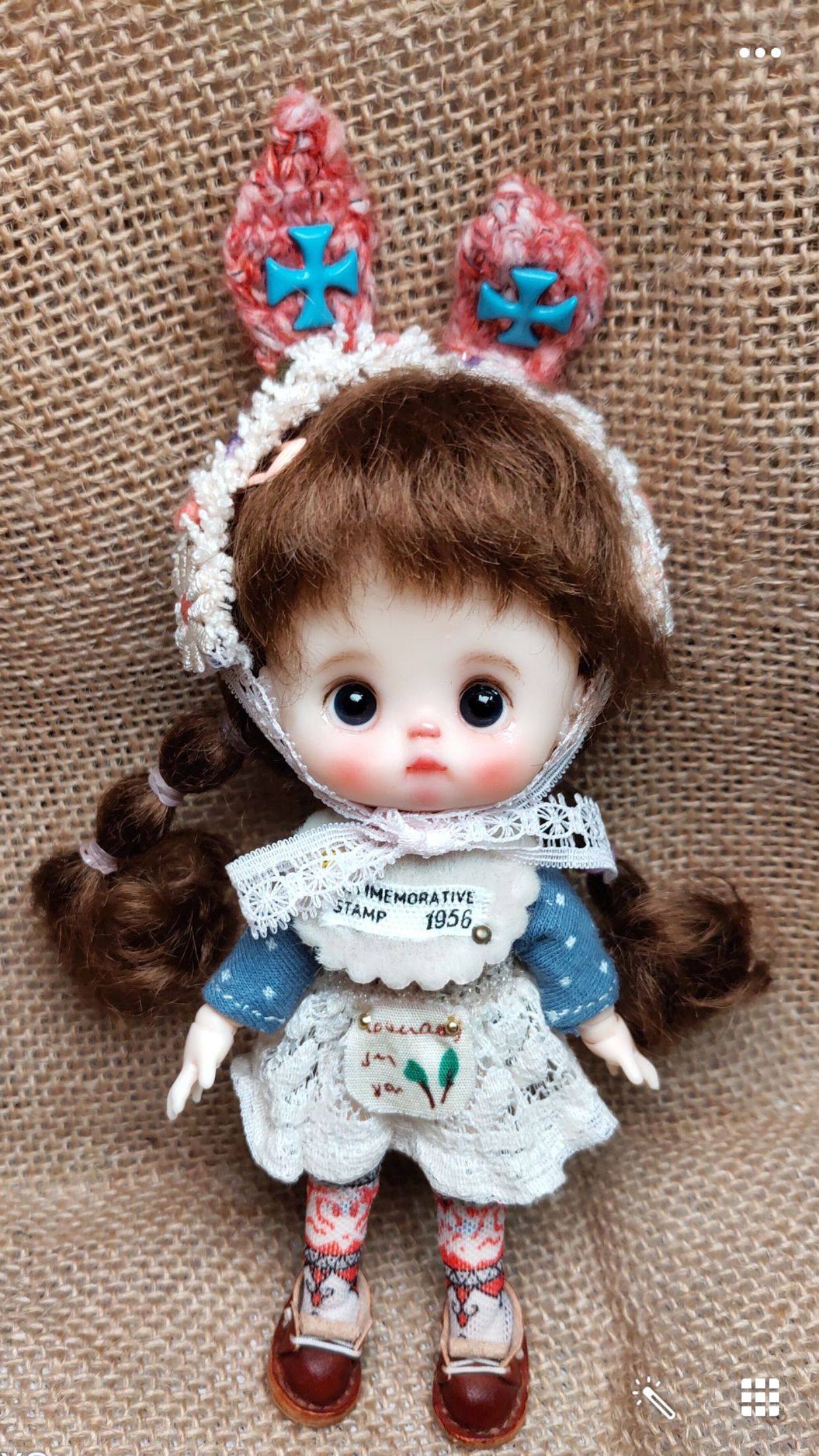 hobgoblin手工捏娃改娃ob11抿嘴辫子黏土娃定制定金bjd娃娃