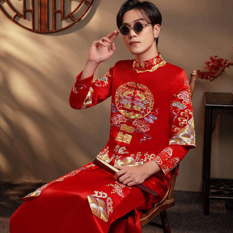 秀禾2020新款唐装中式礼服新郎结婚龙凤敬酒礼服