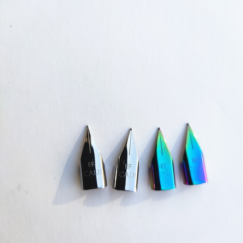 钢笔德国彩迹原装笔尖ef飞机蓝色电镀炫彩钢笔