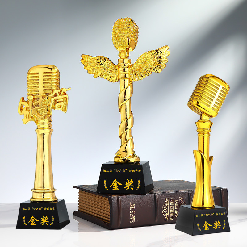 当天发货水晶奖杯音乐音符唱歌校园十佳歌手奖杯