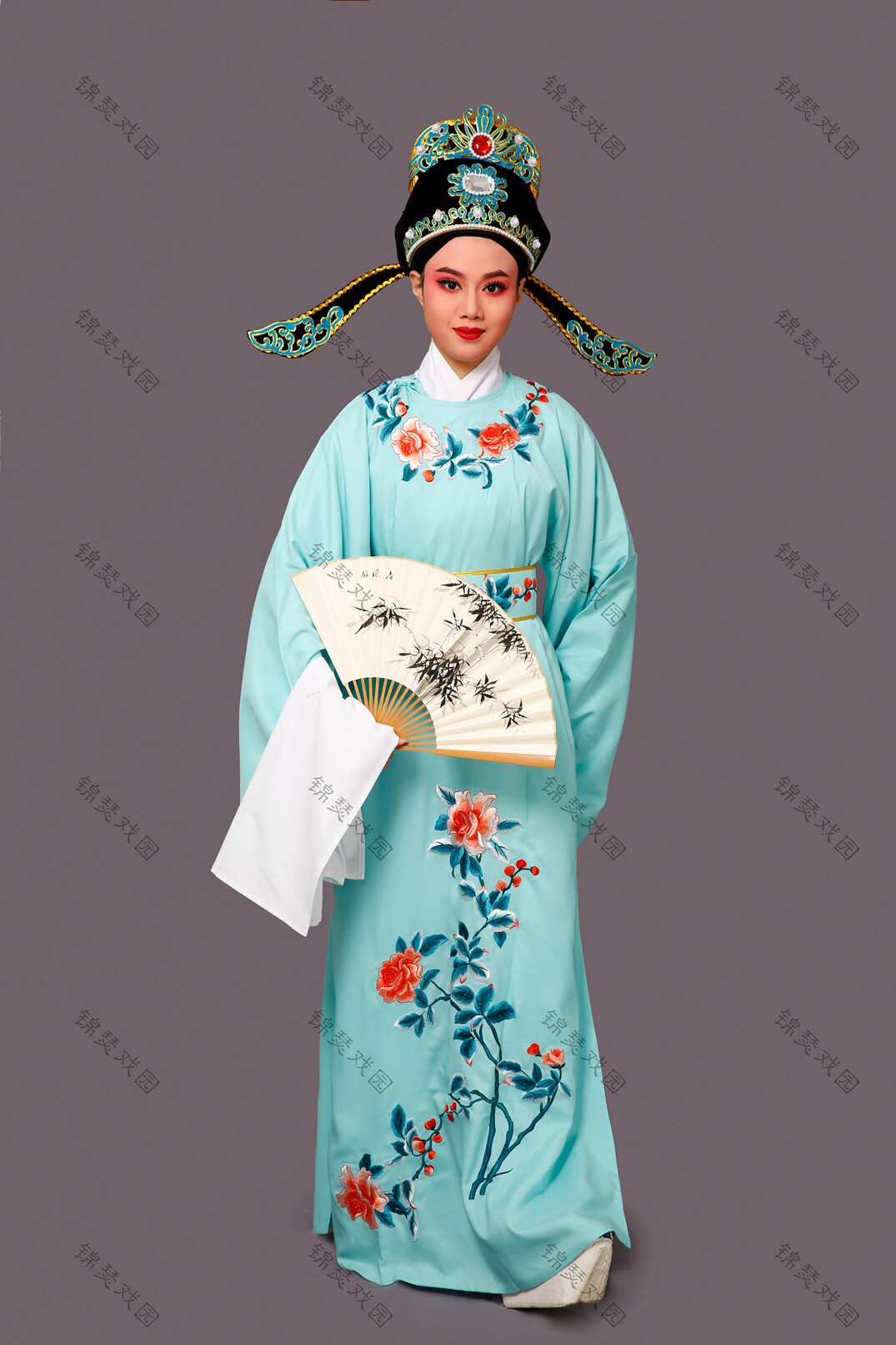 小生仿真真丝圆领越剧高档戏服黄梅戏歌仔闽剧民族服装