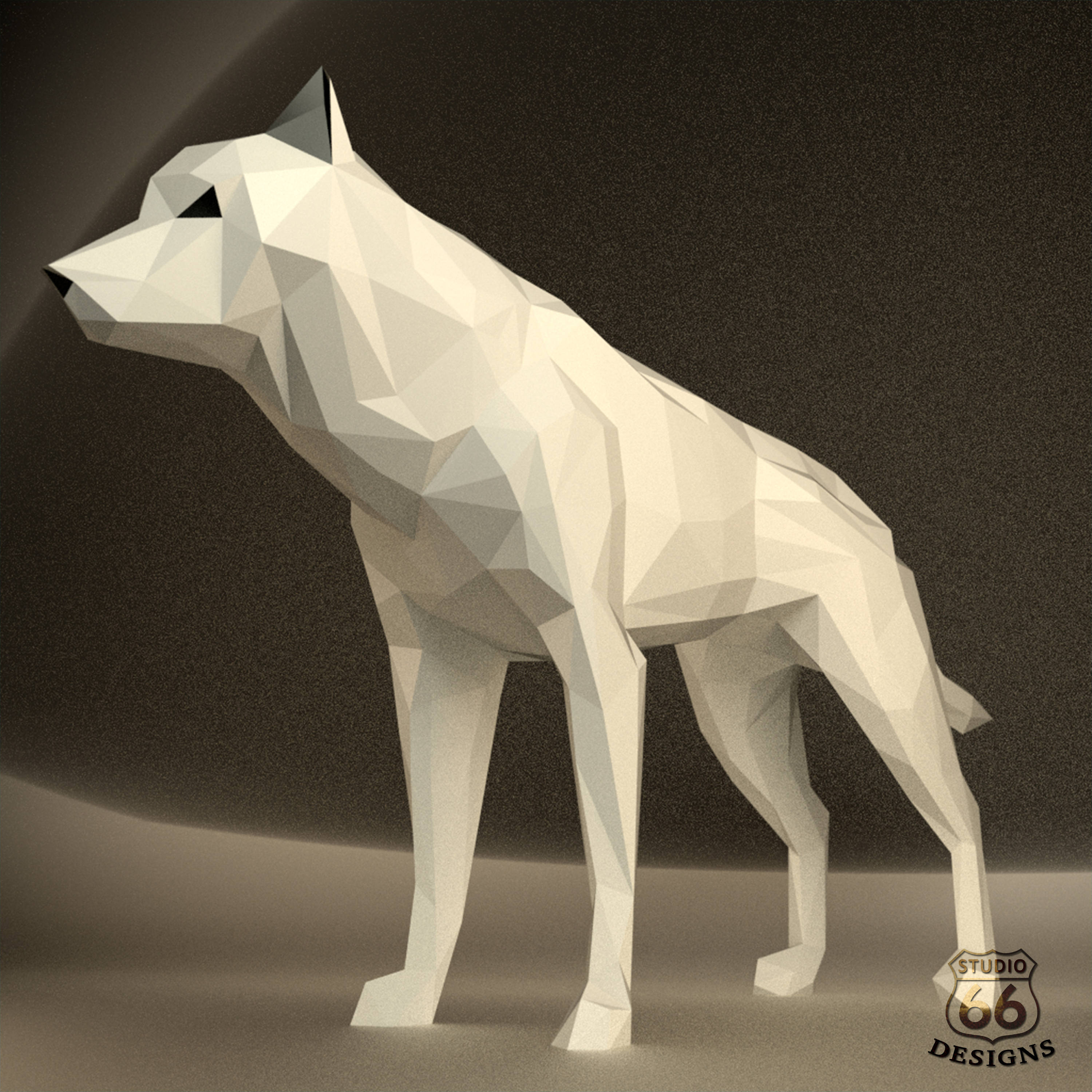 几何折纸权利游戏斯塔克冰原狼3d模型diy手工其他类型纸模