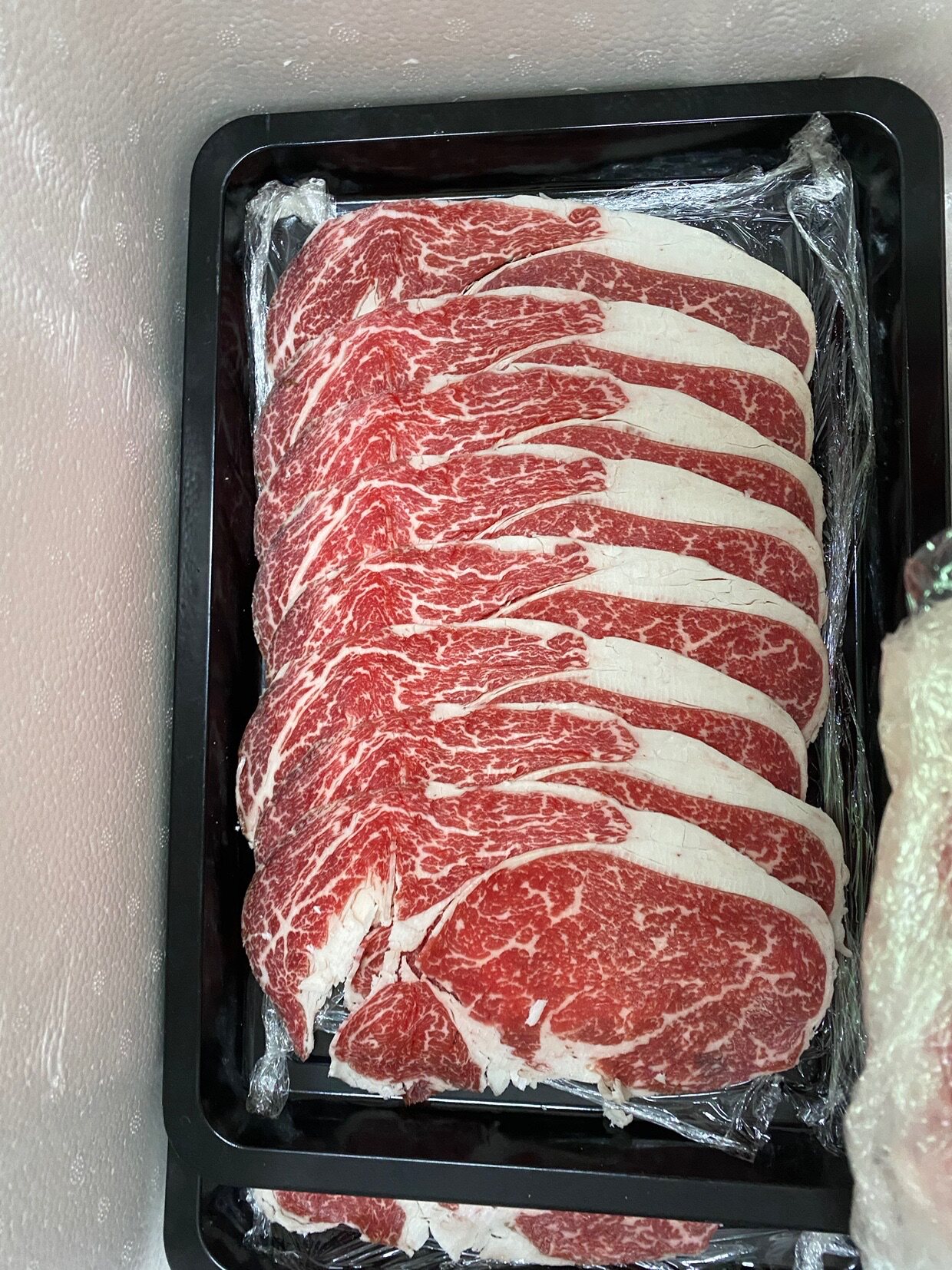 包邮现货2斤澳洲和牛雪花m9眼肉牛排烤肉片火锅卷寿喜火锅片1000g