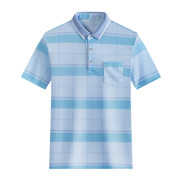 Summer new thin section lapel men's short-sleeved T-shirt POLO shirt ice silk cotton trend Slim t compassionate father installed Summer new thin section lapel men's short-sleeved T-shirt POLO shirt ice silk cotton trend Slim t compassionate father installed