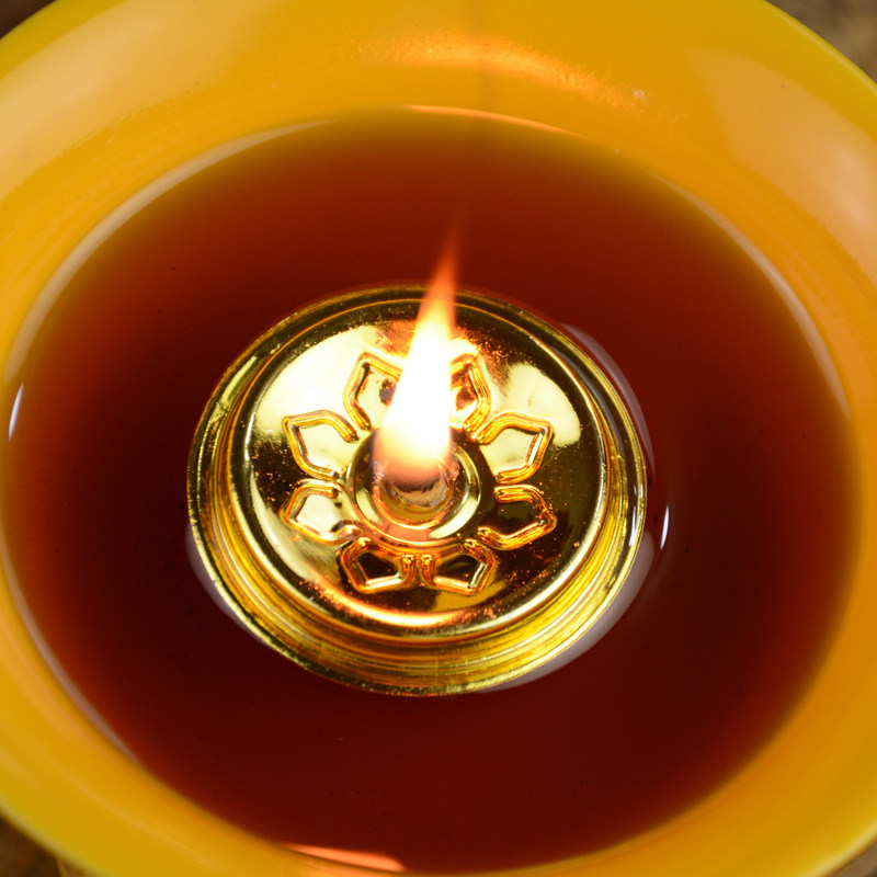 静修阁佛教用品油灯灯油灯芯浮子食用油专用用油烛台