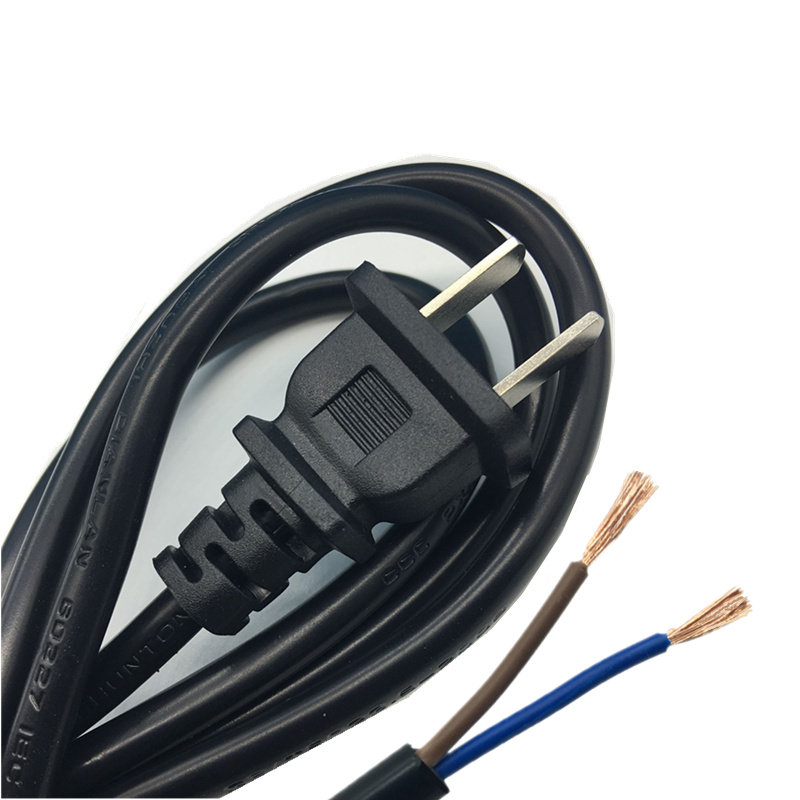 纯铜二项带插头 电源线两插2芯两项二插国标电源线两孔二脚插头线