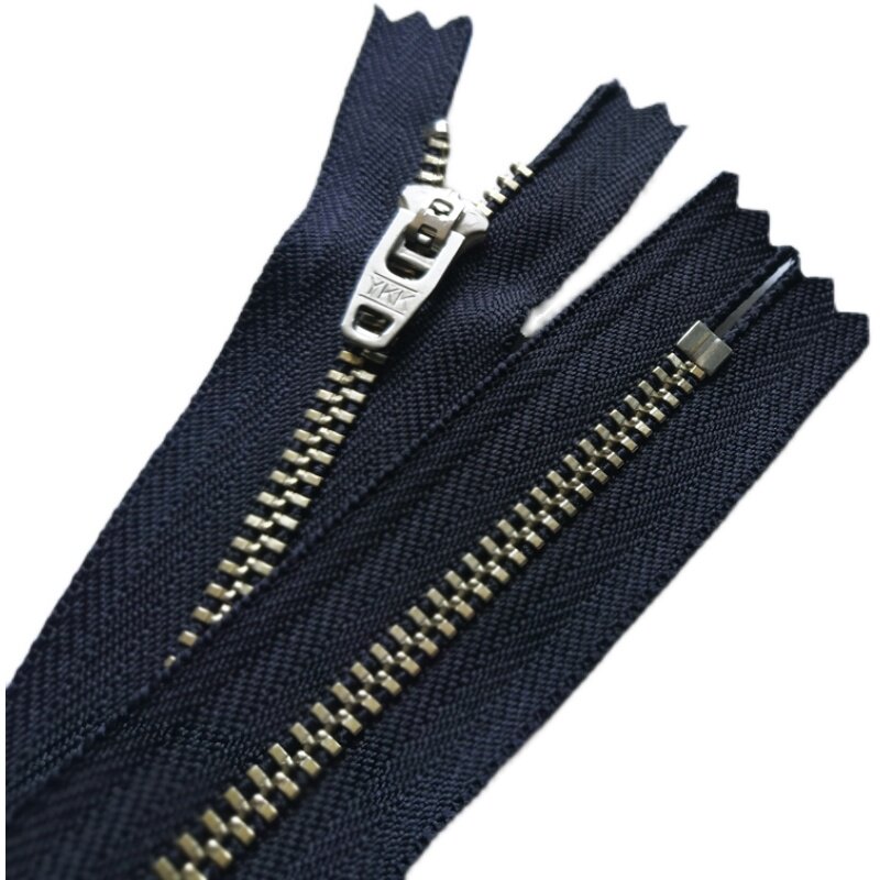 ykk正品3号牛仔裤拉链自动锁藏青色白铜色铜色拉链