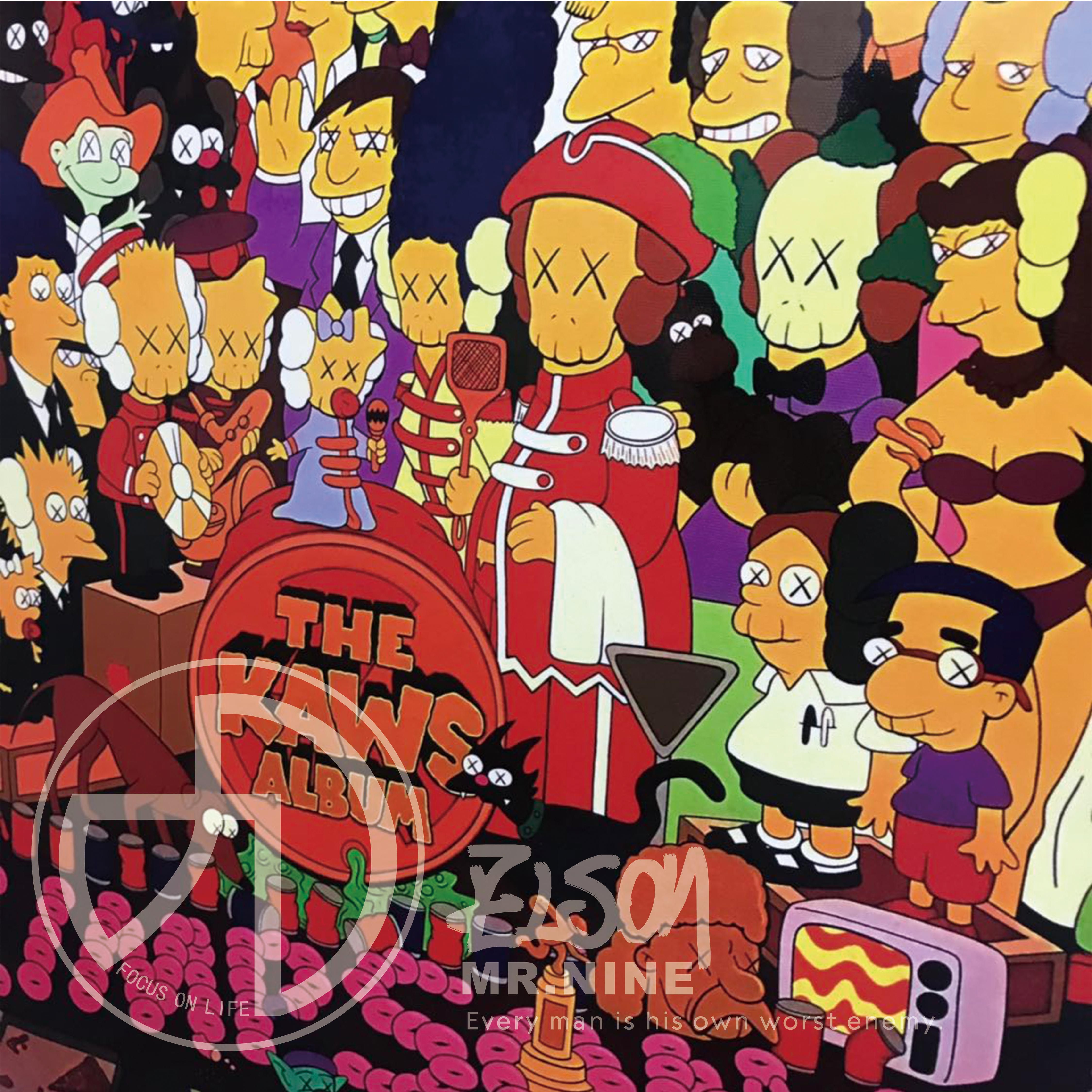 thekawsalbum辛普森一家披头士苏富比1亿无框画现代装饰画