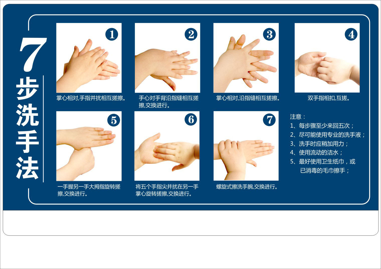 薄膜海报印制展板喷绘写真七步洗手手法宣传塑料薄膜