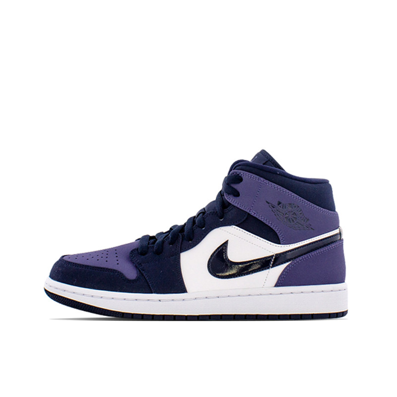 球鞋家 air jordan 1 mid aj1 桑德紫黑紫脚趾 554724-554725-445