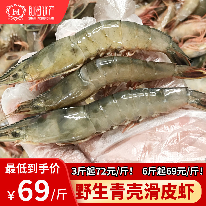 舟山壳大滑皮东海野生大虾活皮虾剑虾条当日其它