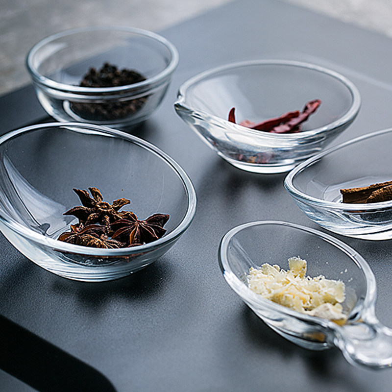 朵颐日式玻璃碟子调味酱碟创意透明蘸料碟酱油碟