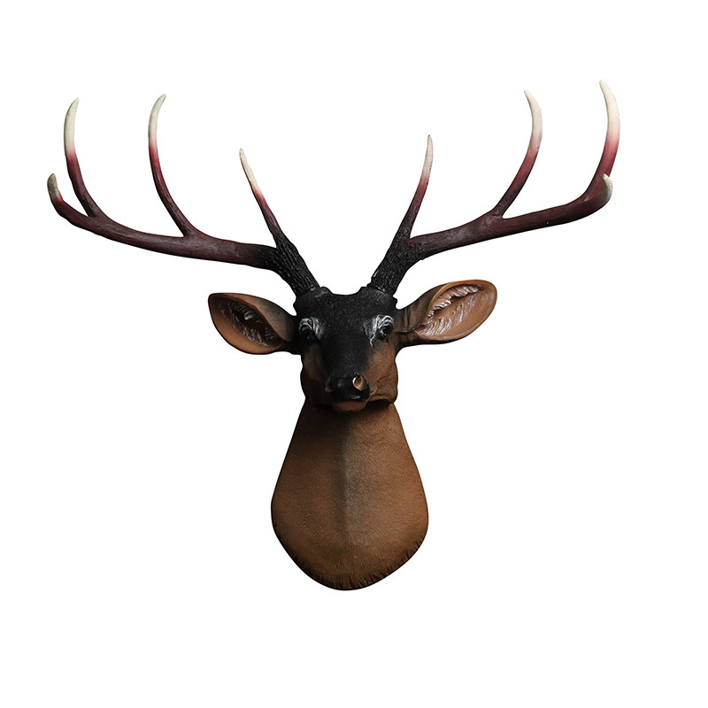 美式鹿头壁挂客厅背景墙复古动物仿真挂件酒吧玄关壁炉挂墙面装饰